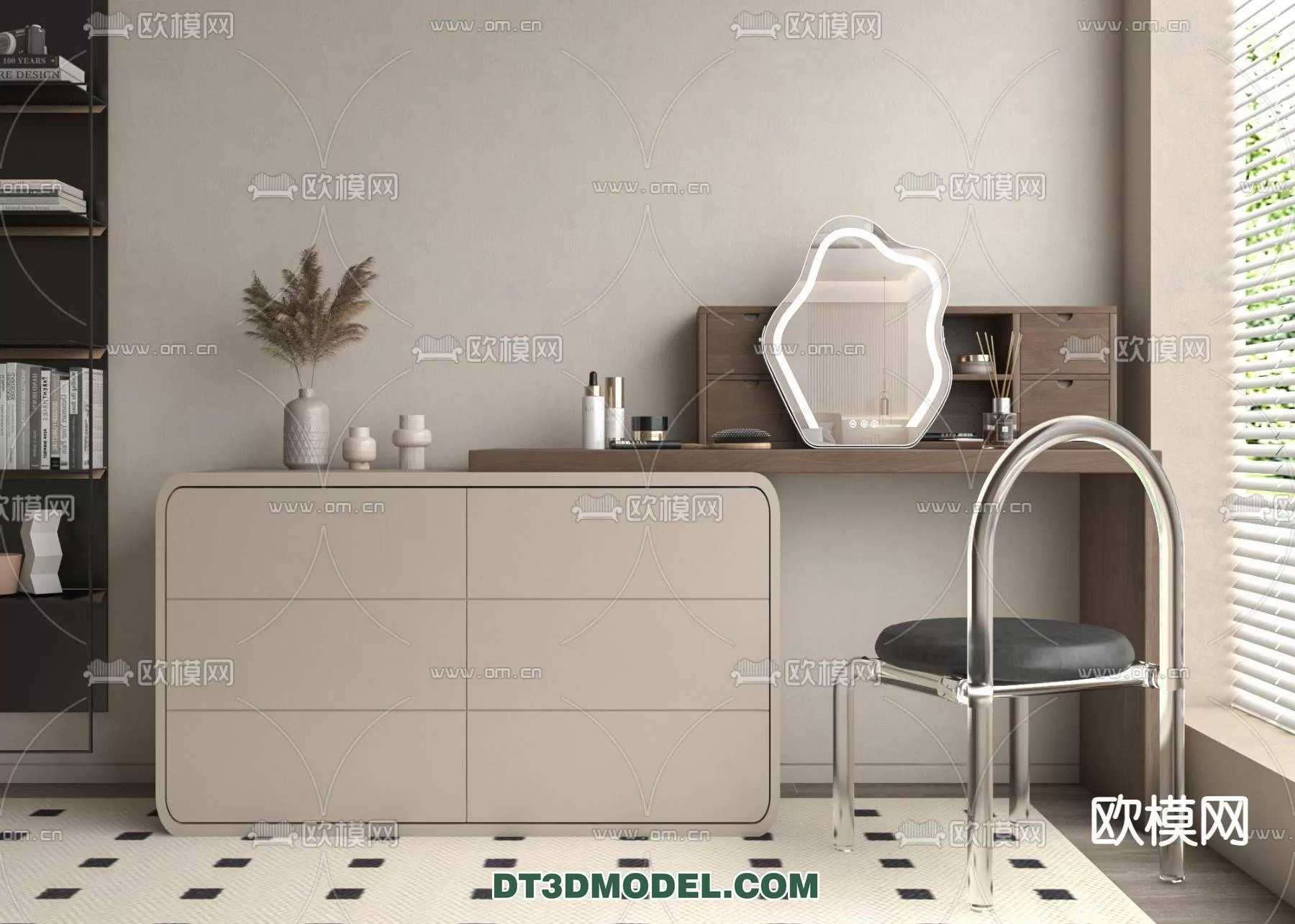 WABI SABI STYLE 3D MODELS – DRSSING TABLE – 0010