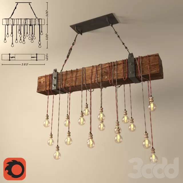 Люстра из деревяного бруса DIY – 235145
