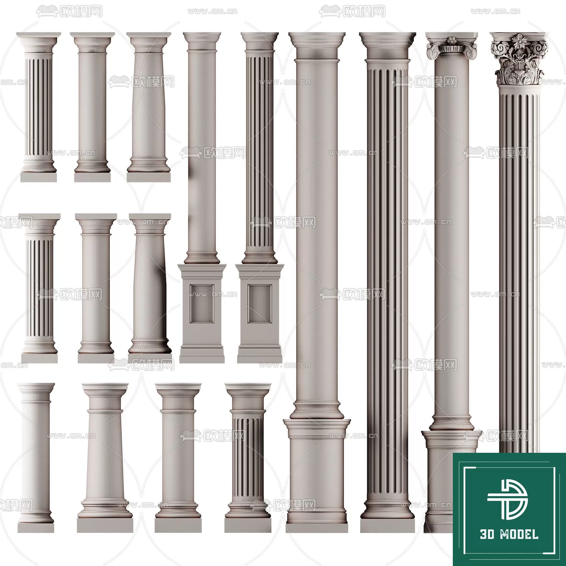 Pillar 3D Models – 3DS Max – 035 – PRO