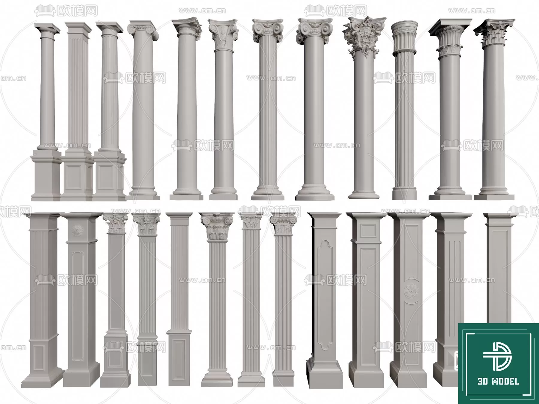 Pillar 3D Models – 3DS Max – 076 – PRO