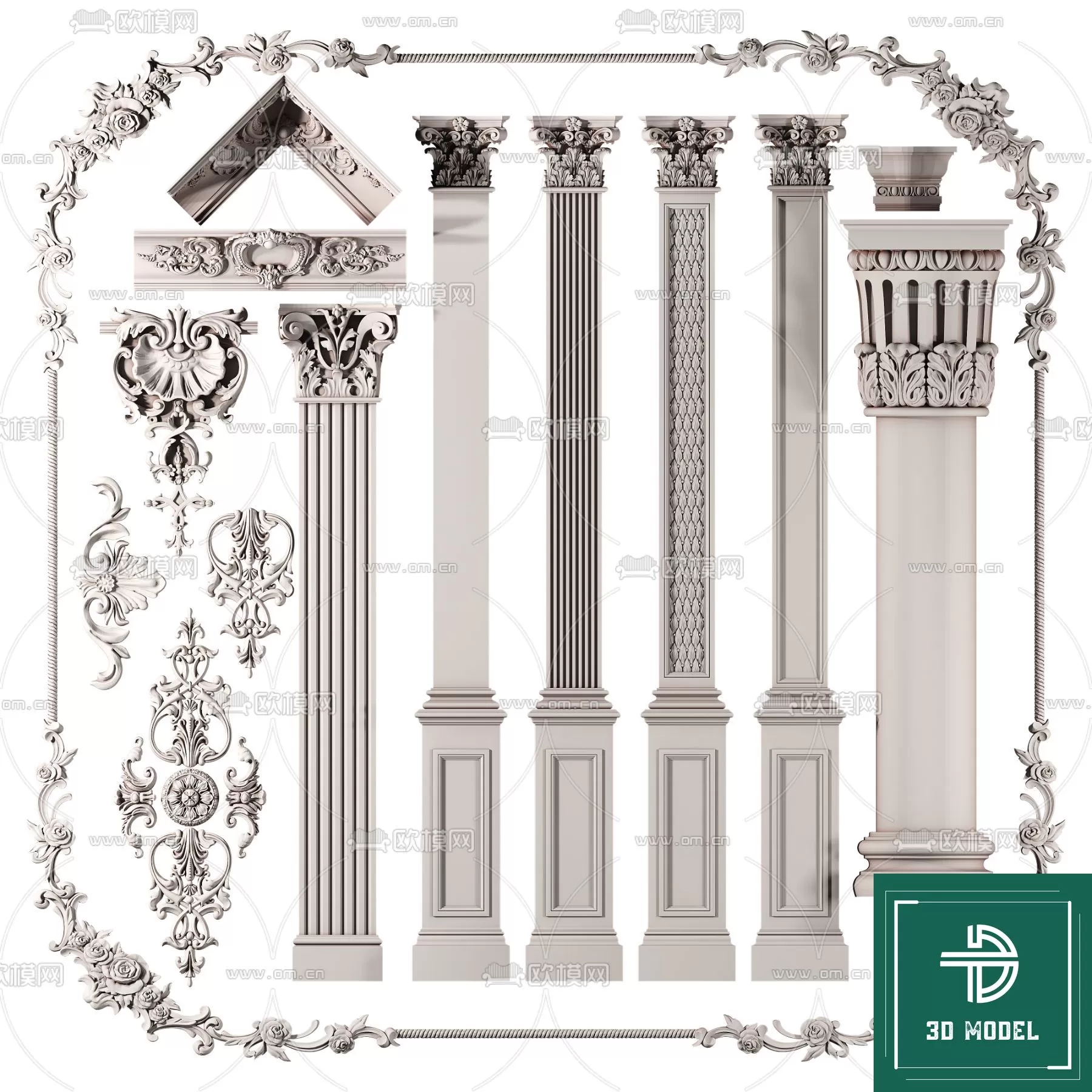 Pillar 3D Models – 3DS Max – 090 – PRO