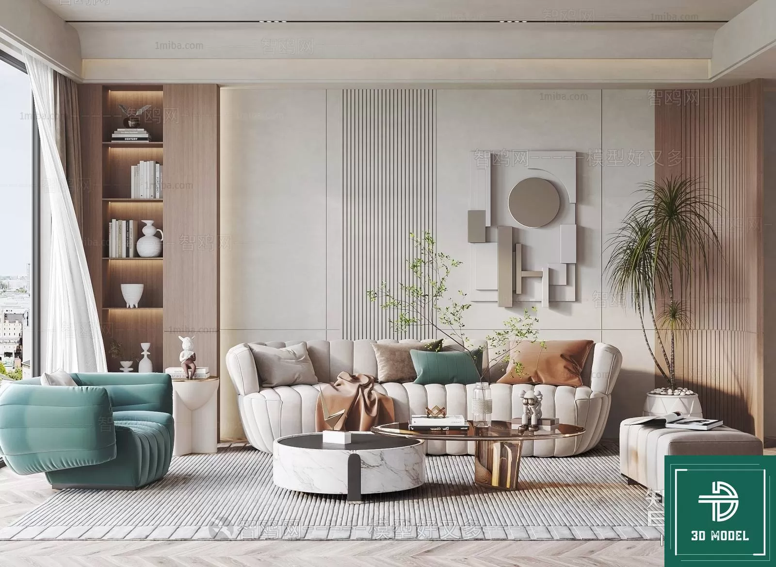 LIVING ROOM 3D SCENES – BLOCKS – 443 – PRO