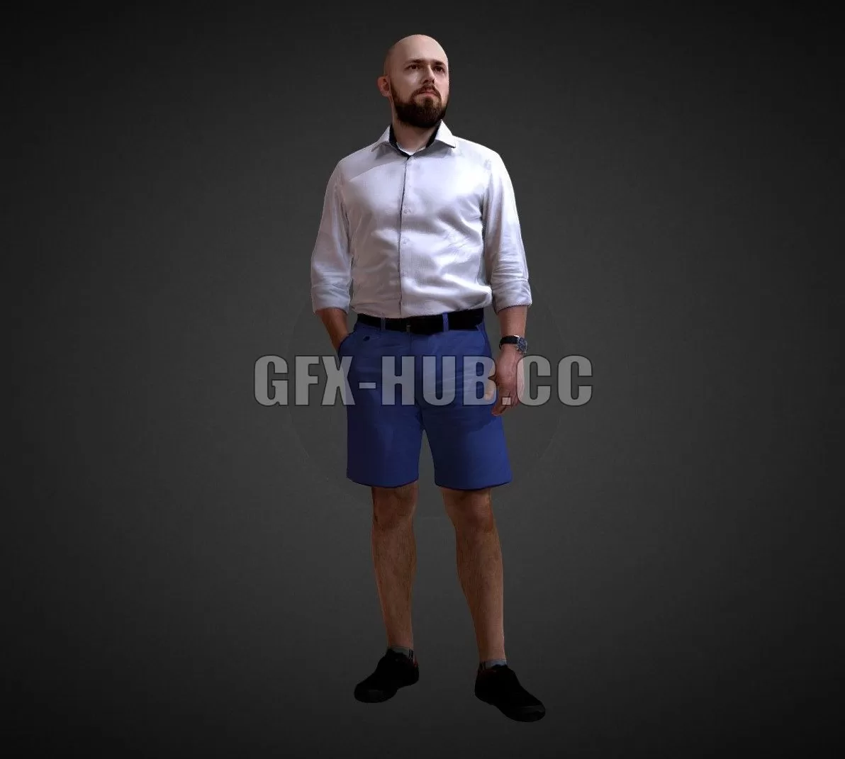 PBR Game 3D Model – 3D Scan Man Summer 016