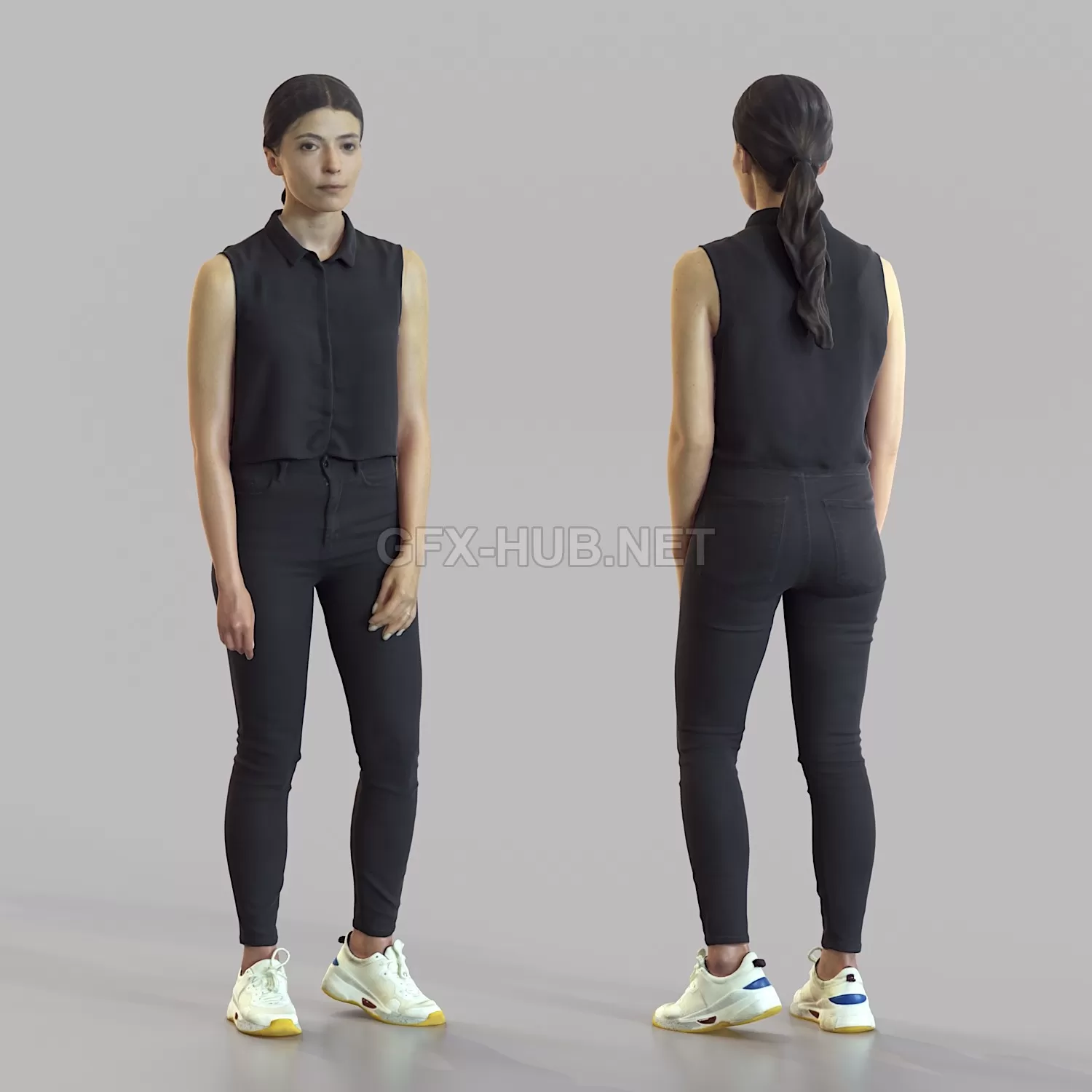 PBR Game 3D Model – 3d scan woman Regina 7