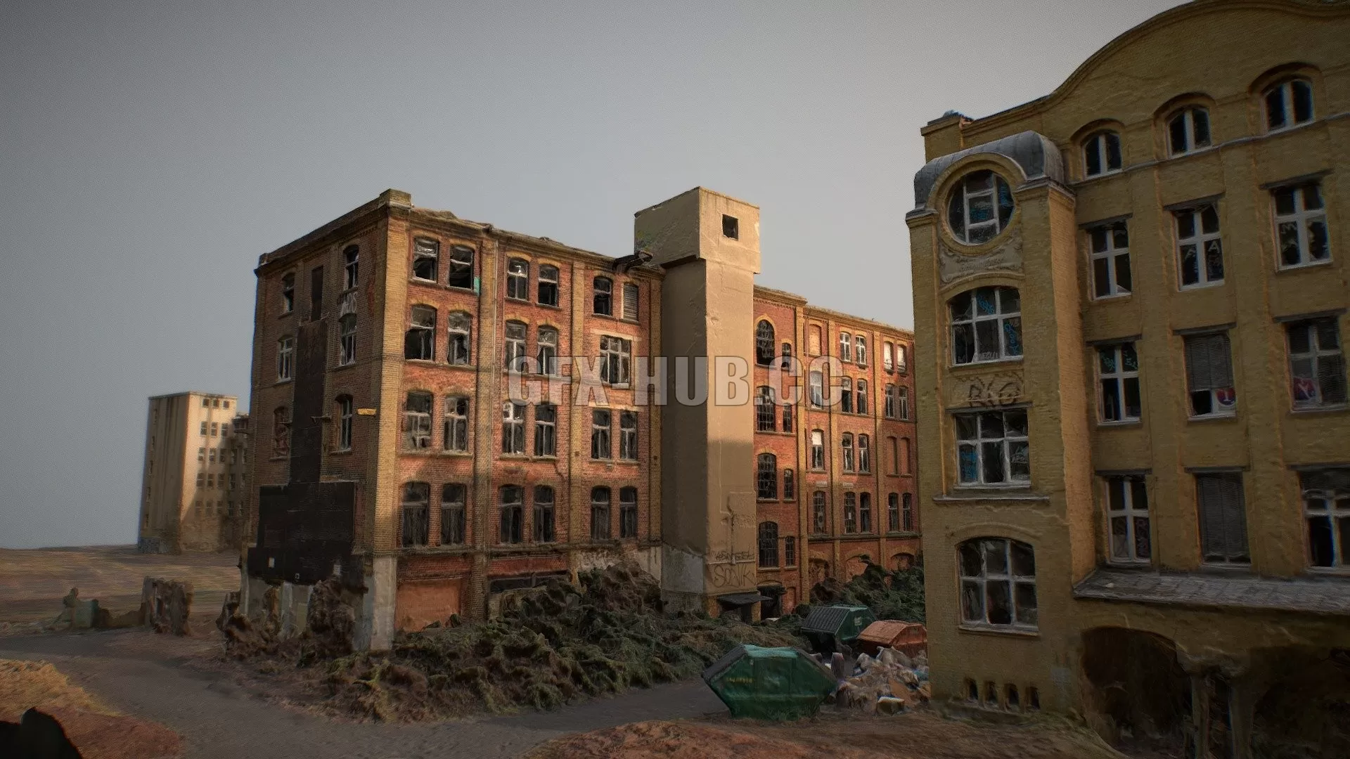 PBR Game 3D Model – Abandoned Building