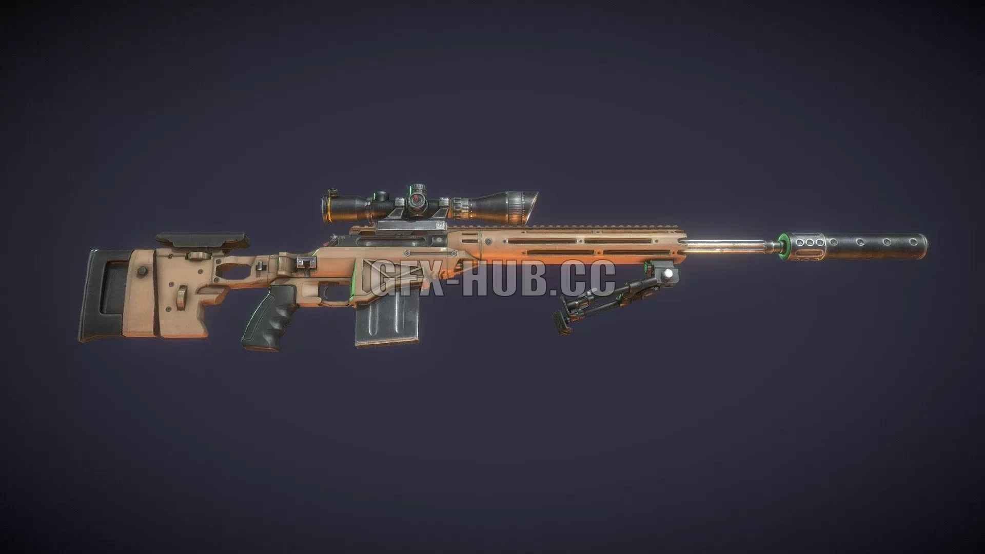 PBR Game 3D Model – Apocalypse Weapons Sniper