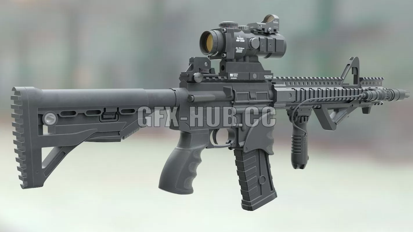 PBR Game 3D Model – Ar-15
