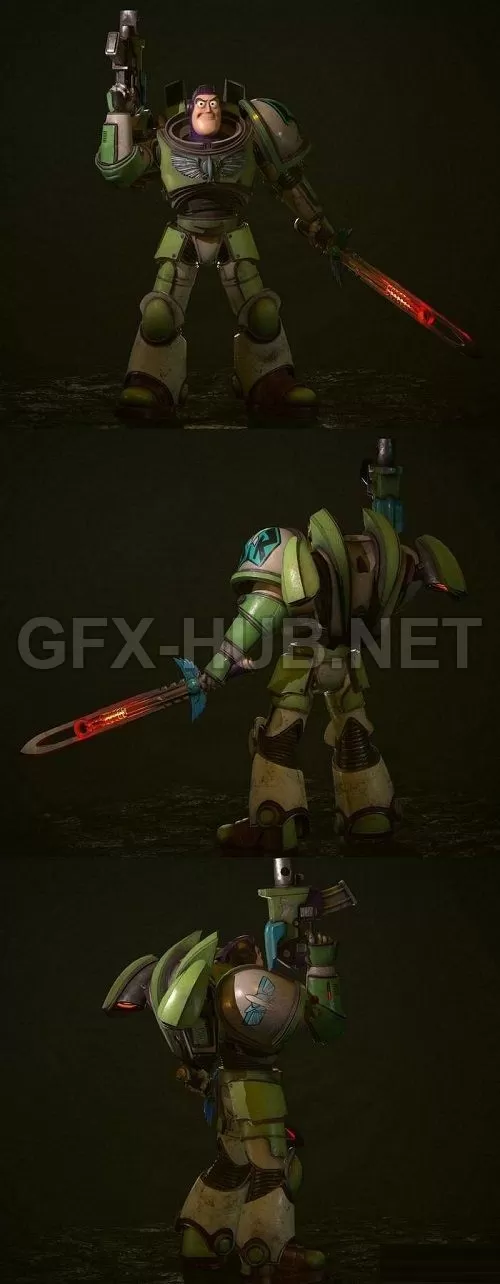 PBR Game 3D Model – Buzz Lightyear Space Marine