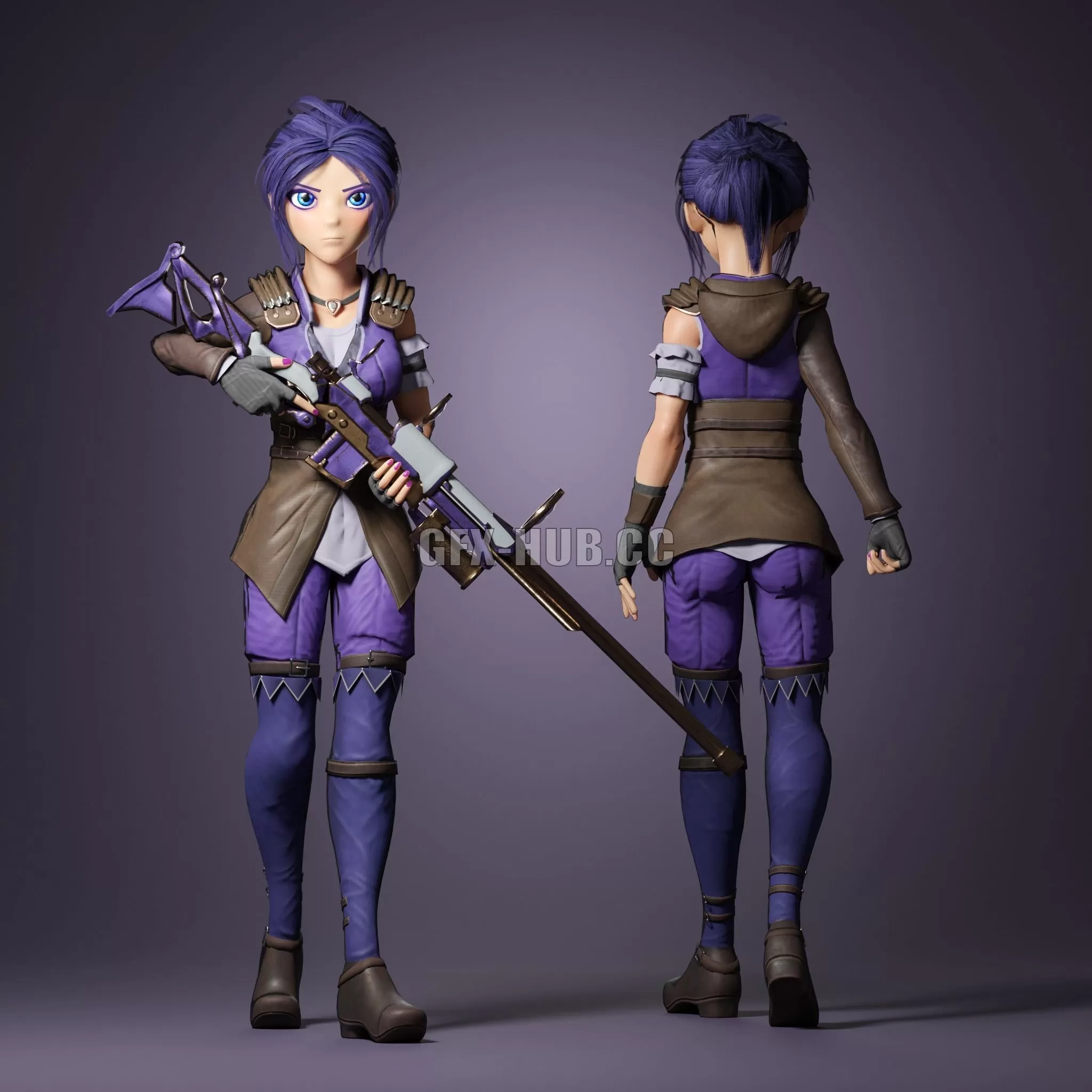PBR Game 3D Model – Caitlyn From Arcane