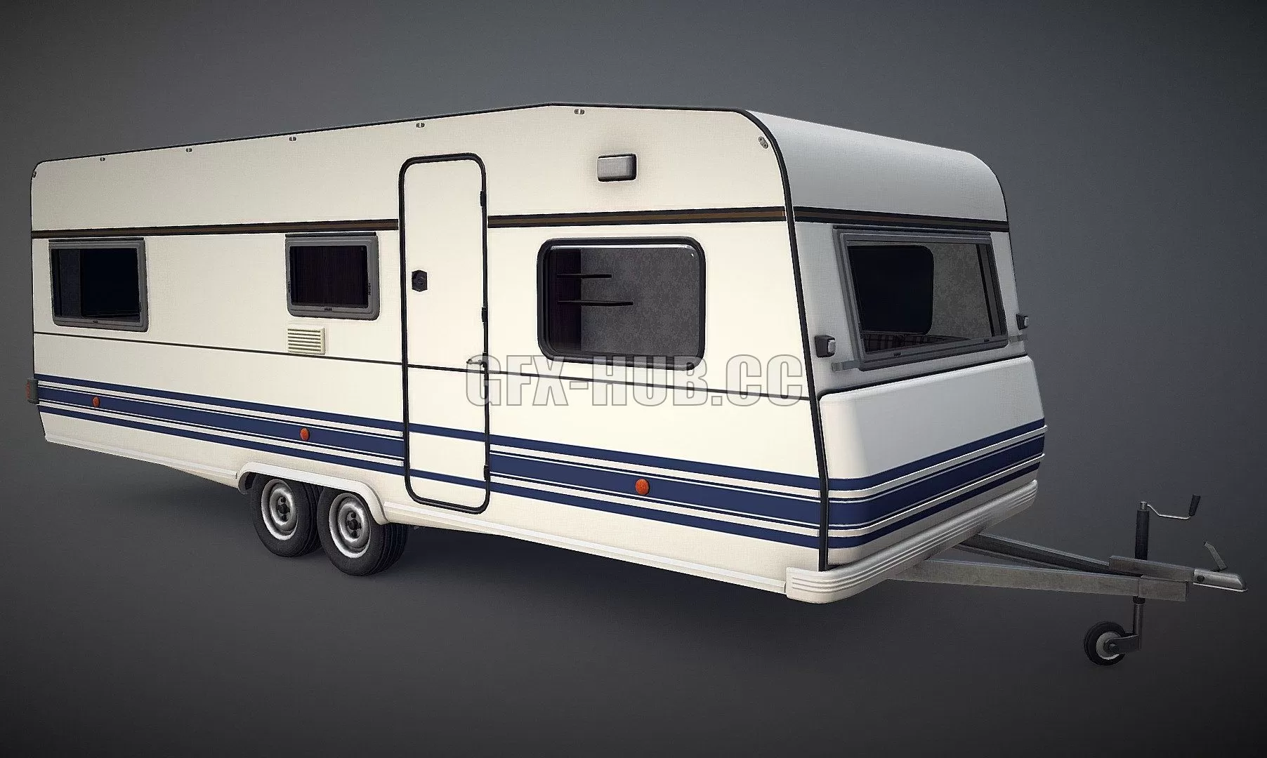 PBR Game 3D Model – Camper Trailer
