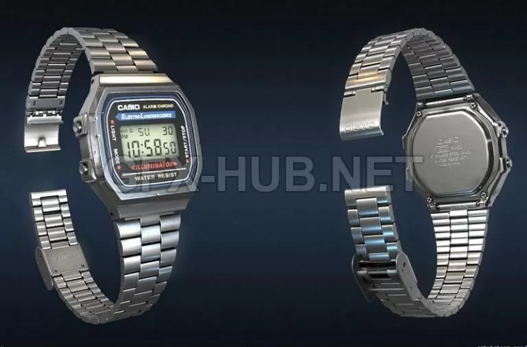 PBR Game 3D Model – Casio A168 Classic PBR