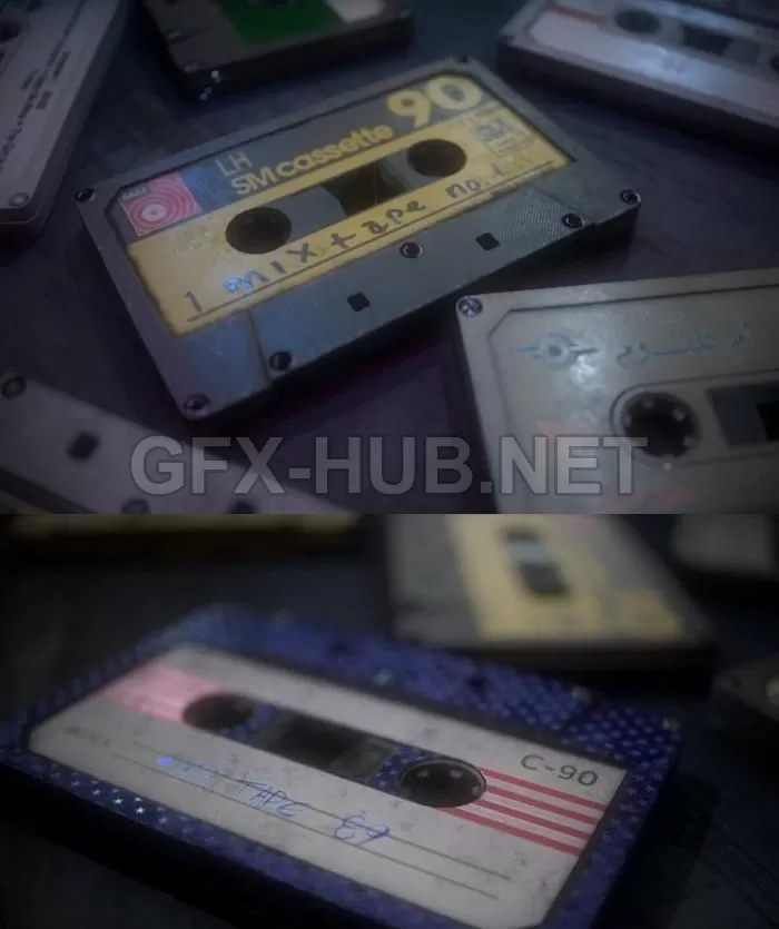 PBR Game 3D Model – Cassette Tape