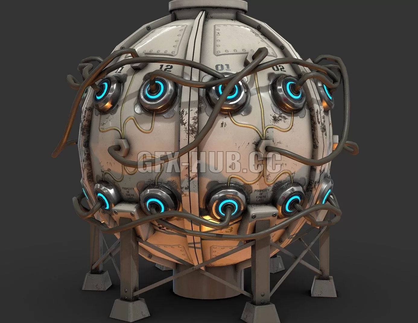 PBR Game 3D Model – Core (Radial Symmetry Test 2)