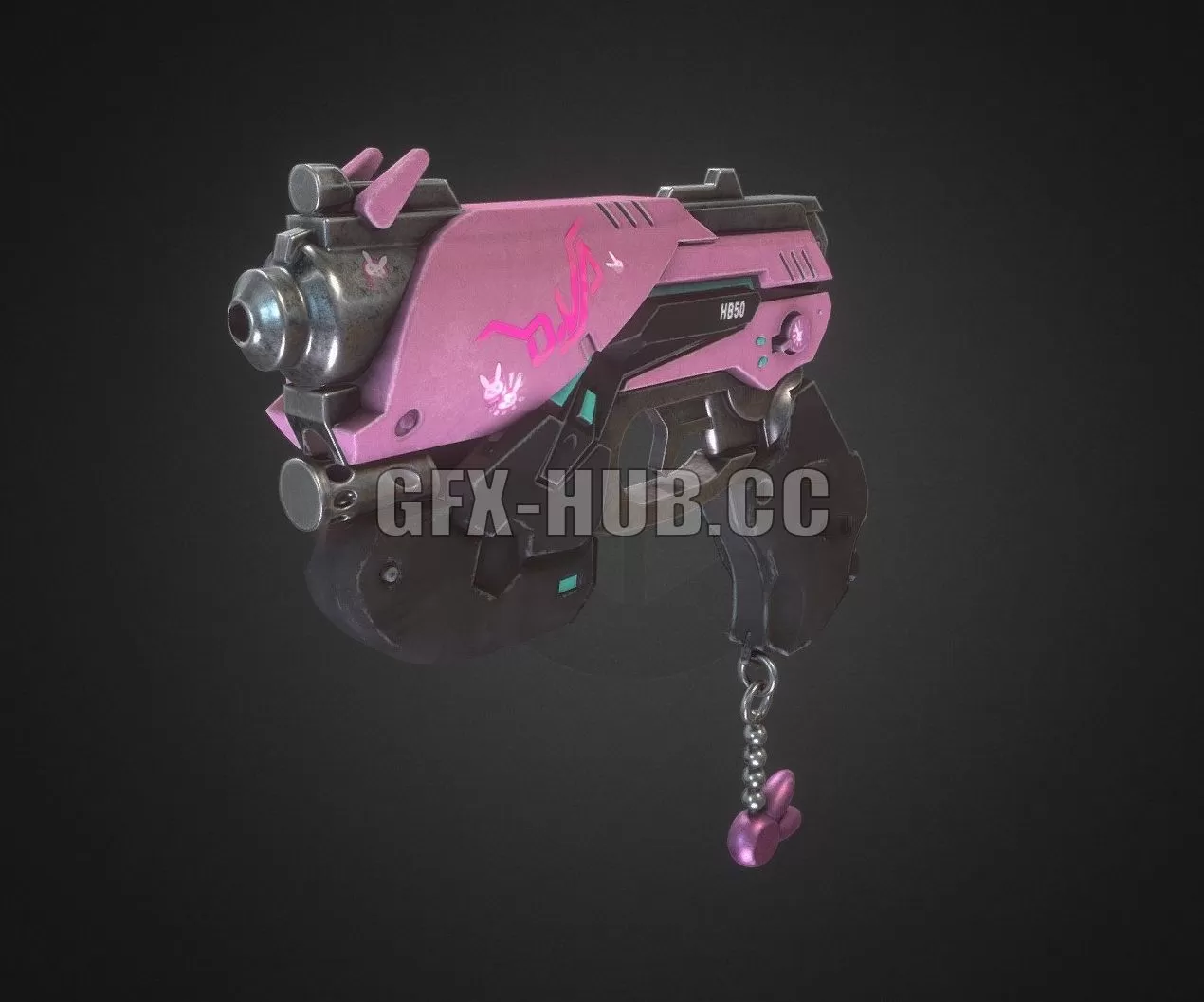 PBR Game 3D Model – D.VA gun