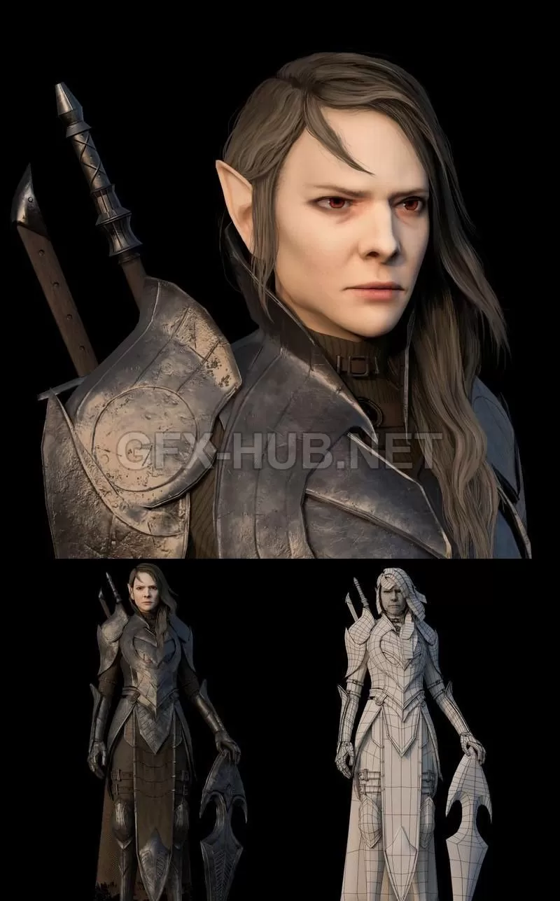 PBR Game 3D Model – Elf Knight