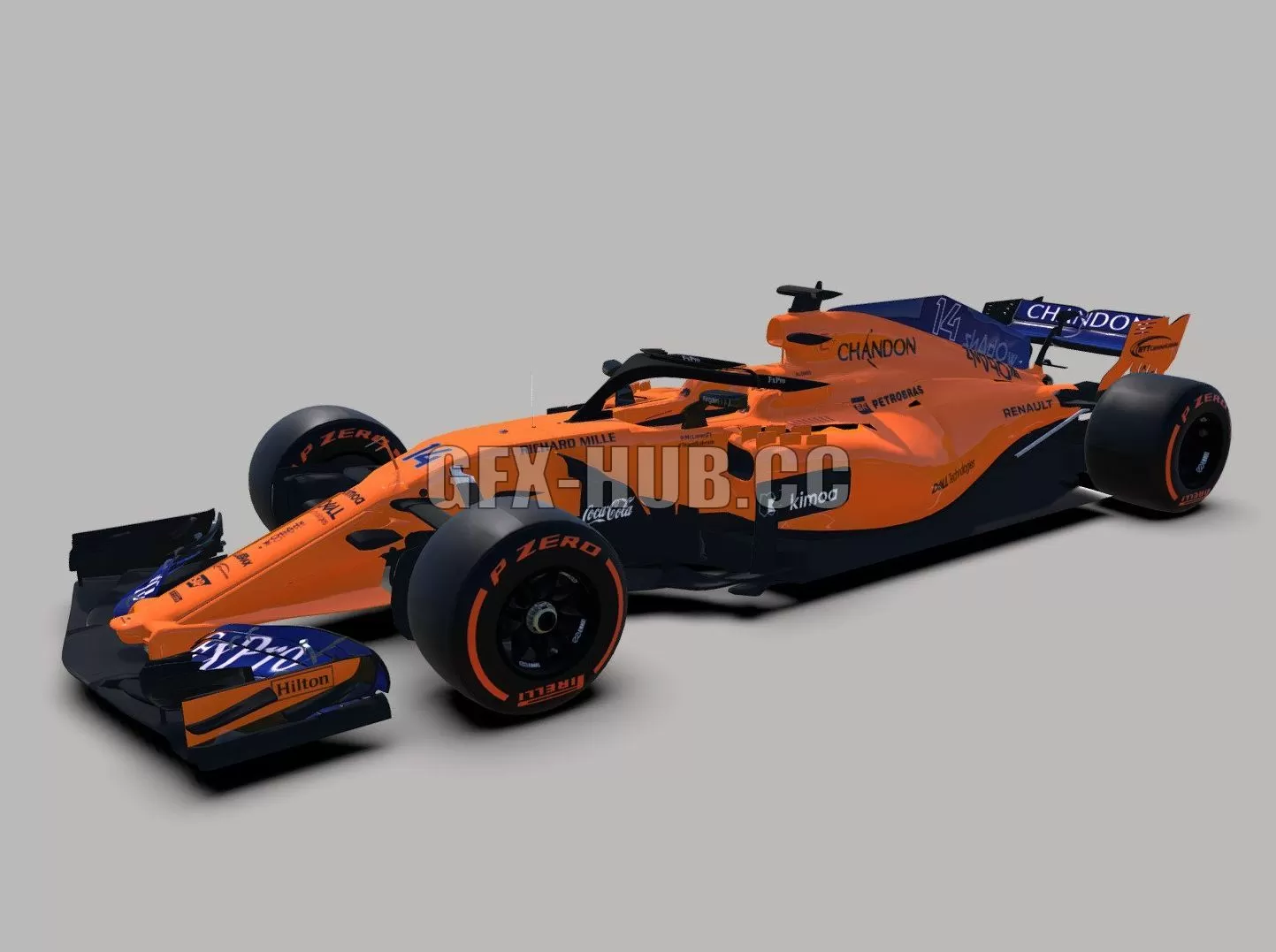 PBR Game 3D Model – F1 2018 Mclaren Renault MCL33