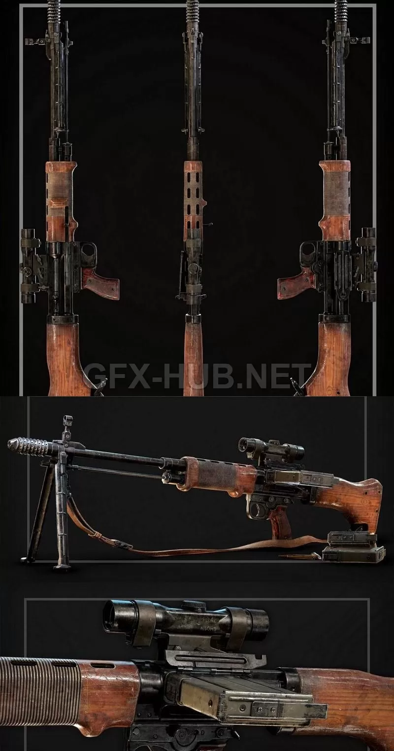PBR Game 3D Model – Fallschirmjagergewehr 42