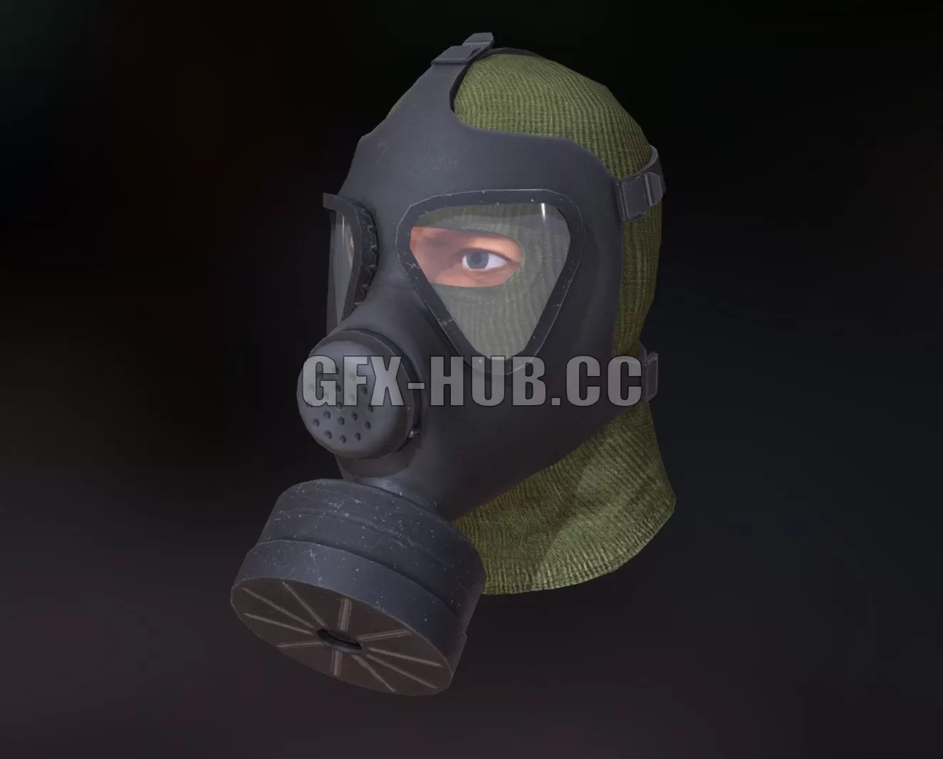 PBR Game 3D Model – Gas mask M65