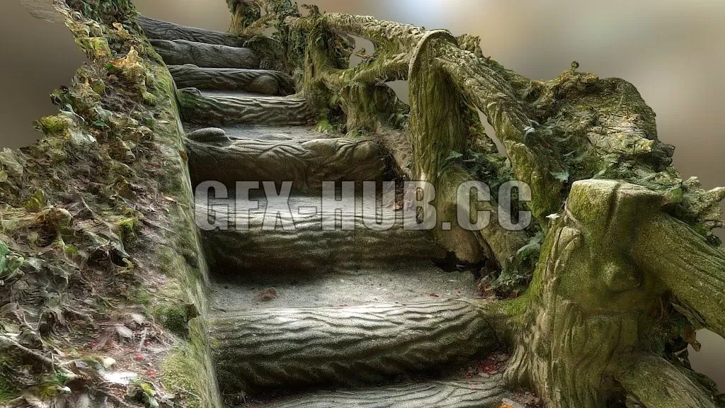 PBR Game 3D Model – hidden Steps