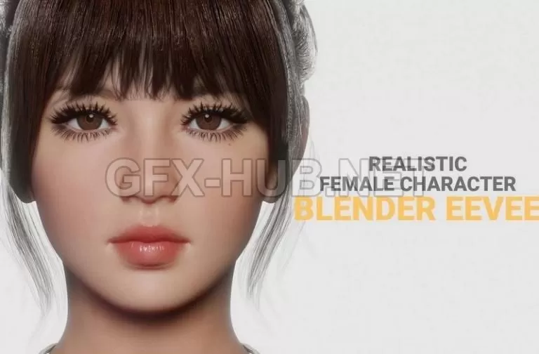 PBR Game 3D Model – JOY – Realistic Female Character Low-poly