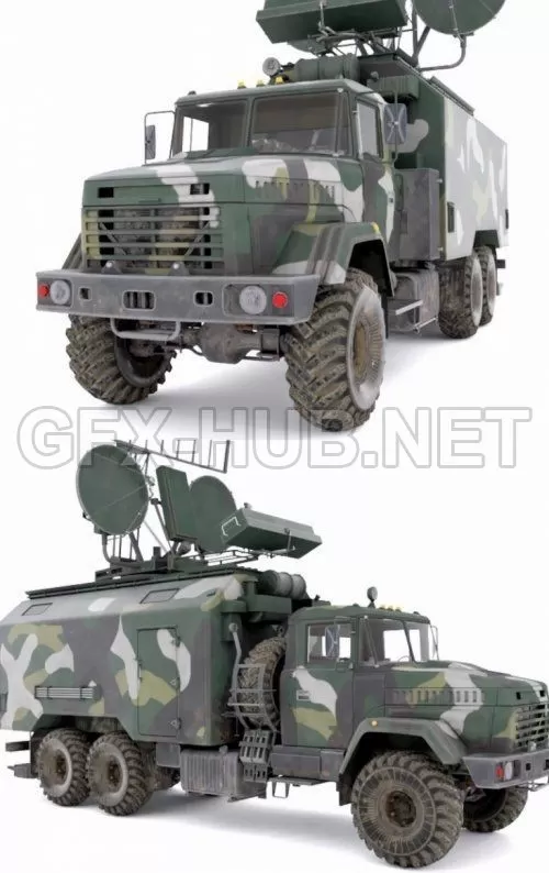 PBR Game 3D Model – Kraz Kolchuga Passive Sensor