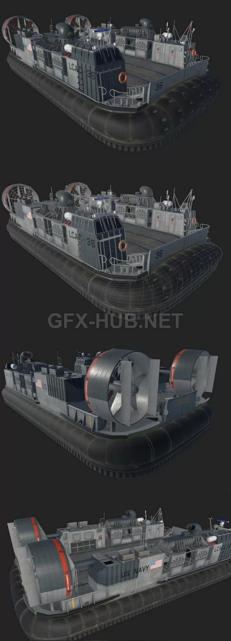 PBR Game 3D Model – Landing Craft Air Cushion
