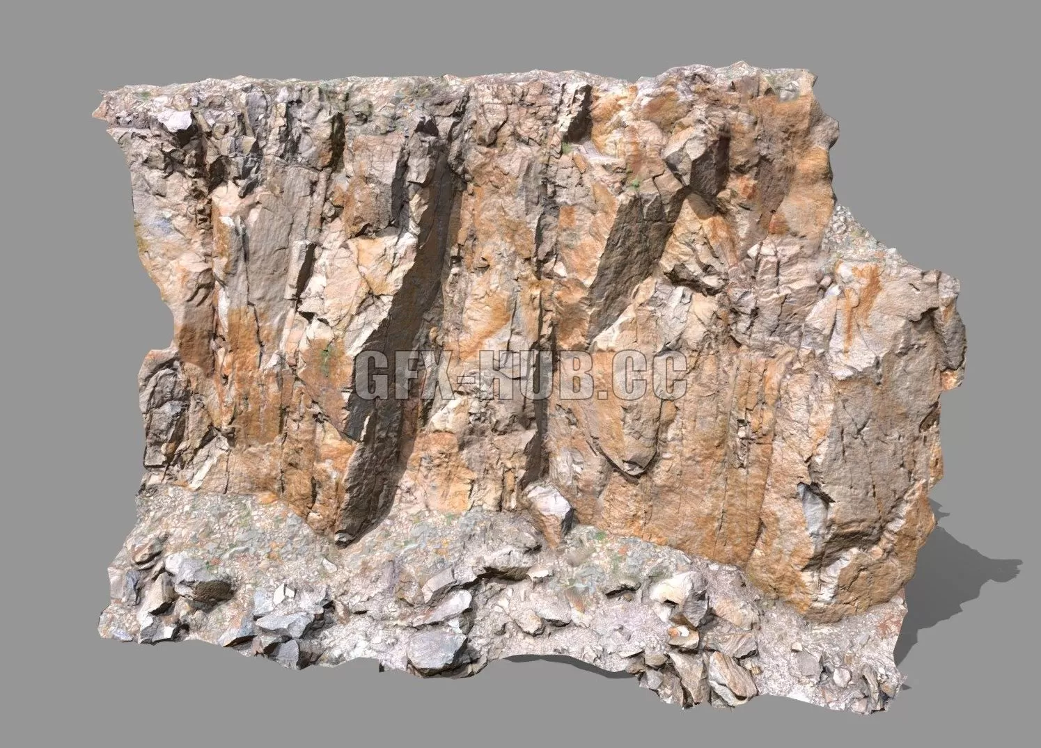 PBR Game 3D Model – Large Cliff Scanned