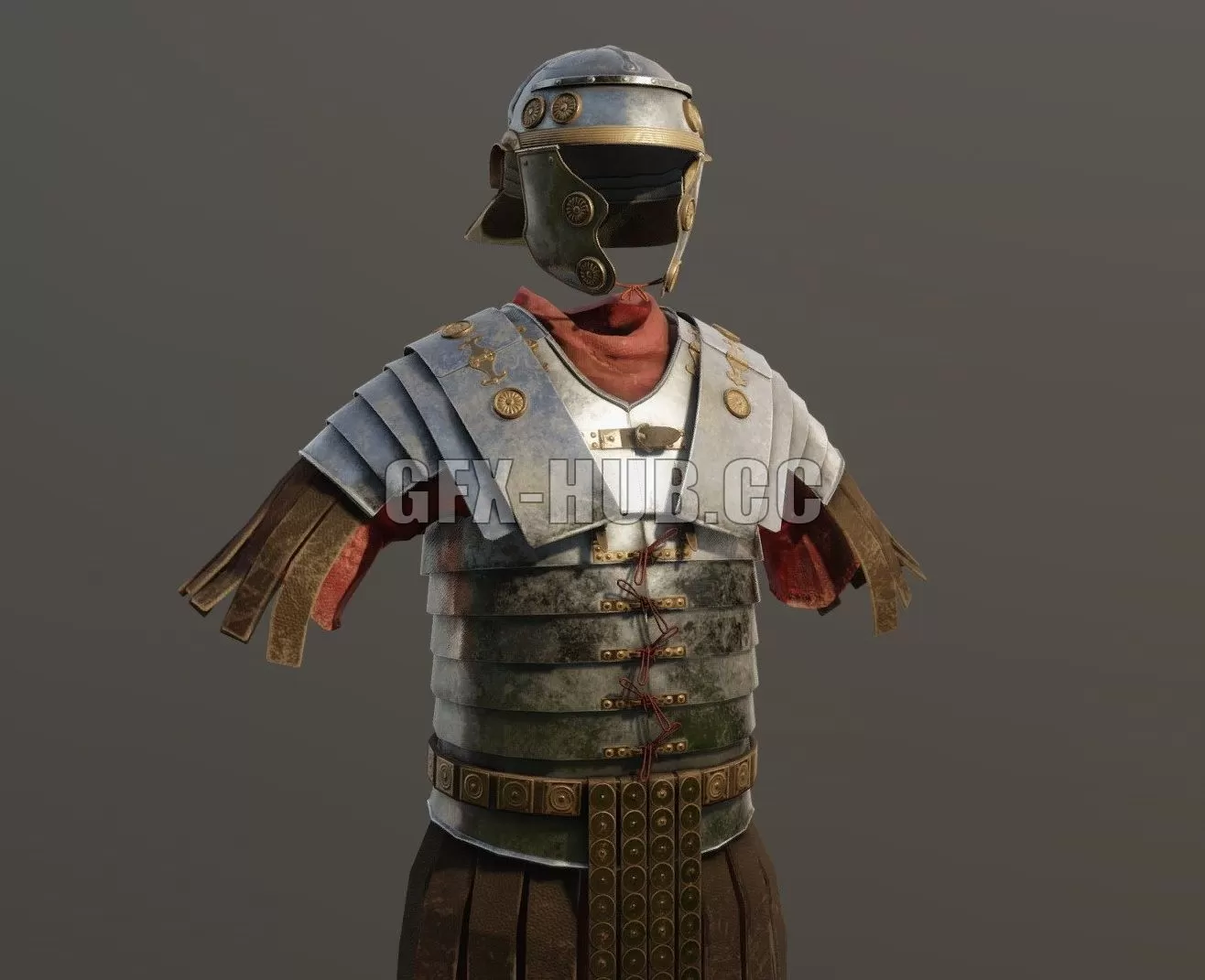 PBR Game 3D Model – Lorica Segmentata Ancient roman legionary armor