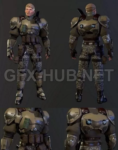 PBR Game 3D Model – Mercenary PBR