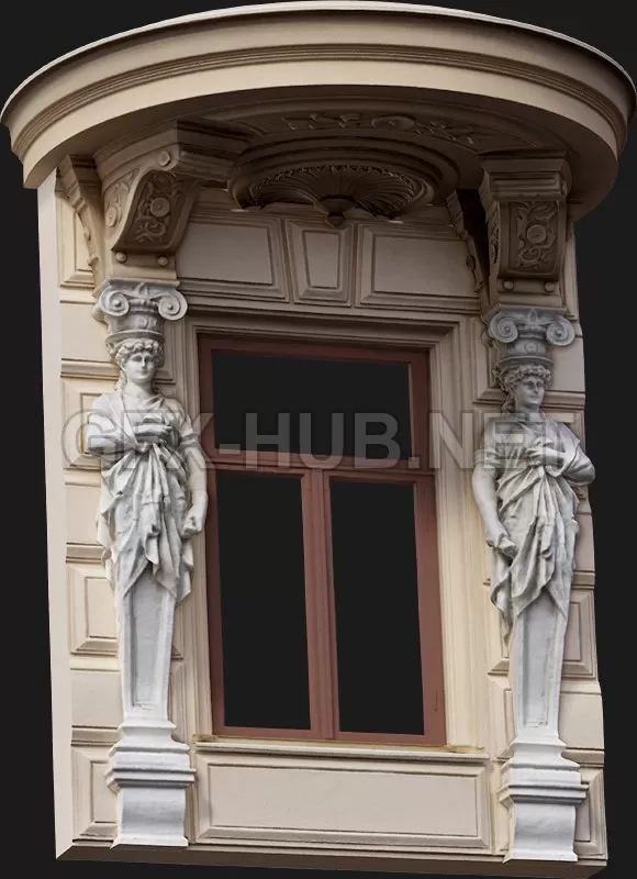 PBR Game 3D Model – Modular Building Window Megascan 8k 3D Asset