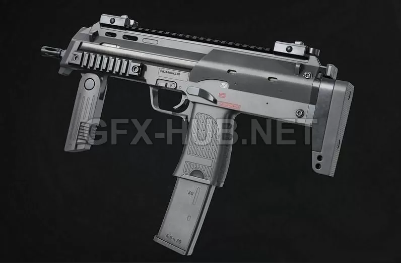 PBR Game 3D Model – MP7 SMG
