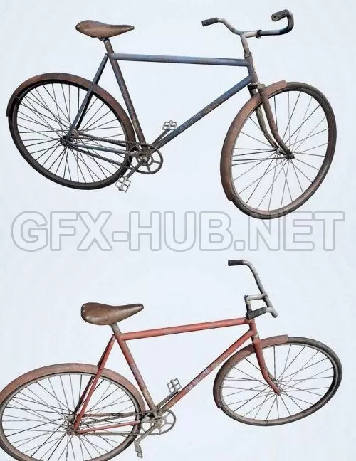 PBR Game 3D Model – OId Bicycle