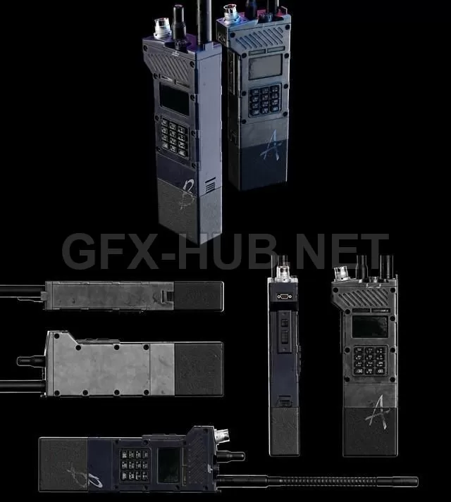 PBR Game 3D Model – Old military radio