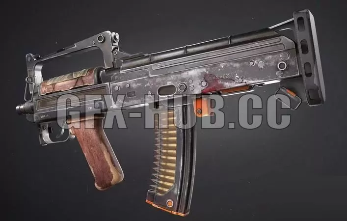 PBR Game 3D Model – OTs-14 Groza