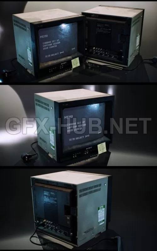 PBR Game 3D Model – Sony CRT Monitor