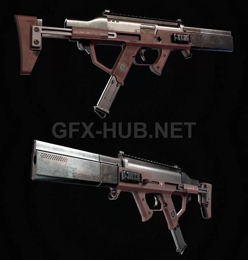 PBR Game 3D Model – Suricate Submachine Gun PBR