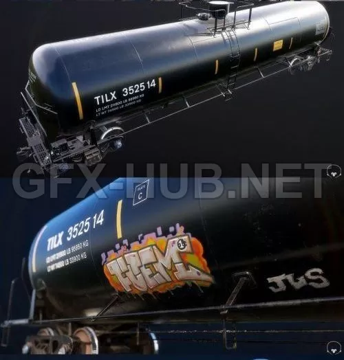 PBR Game 3D Model – TrinityRail Tank Car