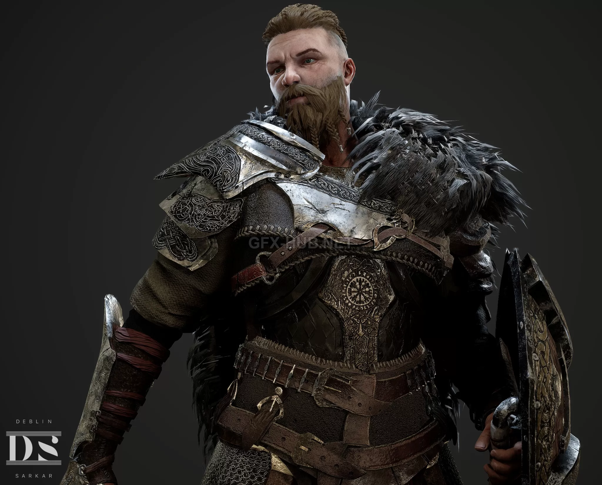 PBR Game 3D Model – Viking Warrior