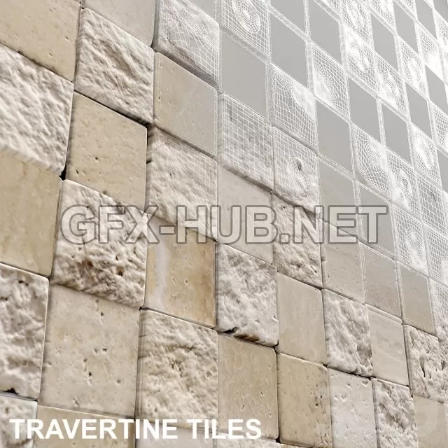 FURNITURE 3D MODELS – 3D Travertine Mosaic
