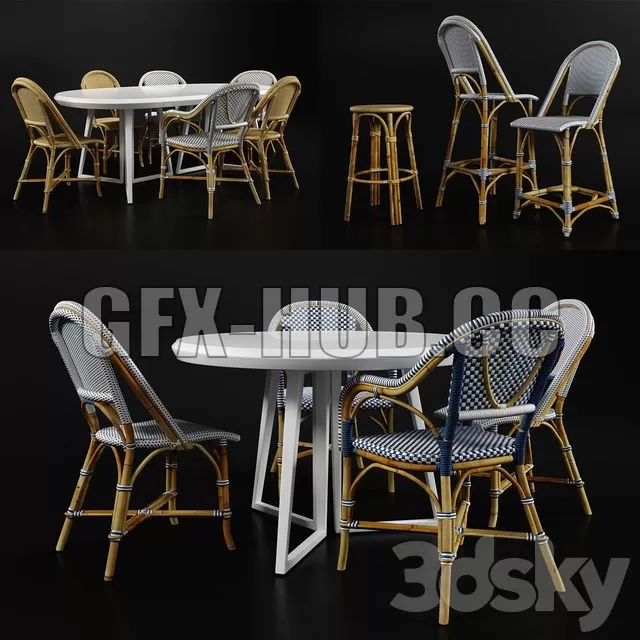 FURNITURE 3D MODELS – Bar Counter Dinning Chair and Tables