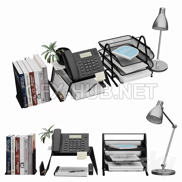 FURNITURE 3D MODELS – Decorative set for desktop