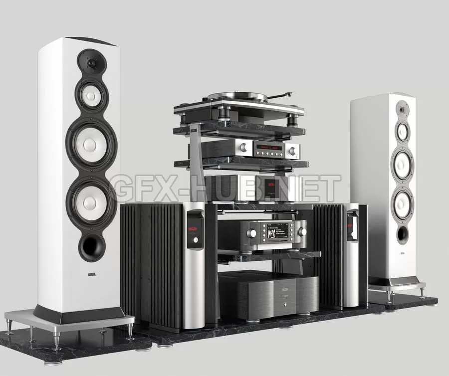 FURNITURE 3D MODELS – Elite Hi-End audio system from Mark-Levinson and Revel