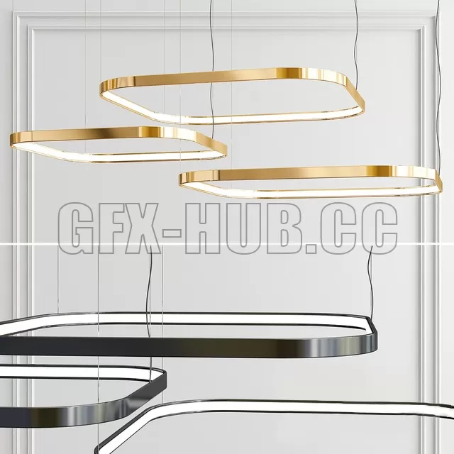FURNITURE 3D MODELS – LED Ring Pendant Lamp Zero Square by PANZERI