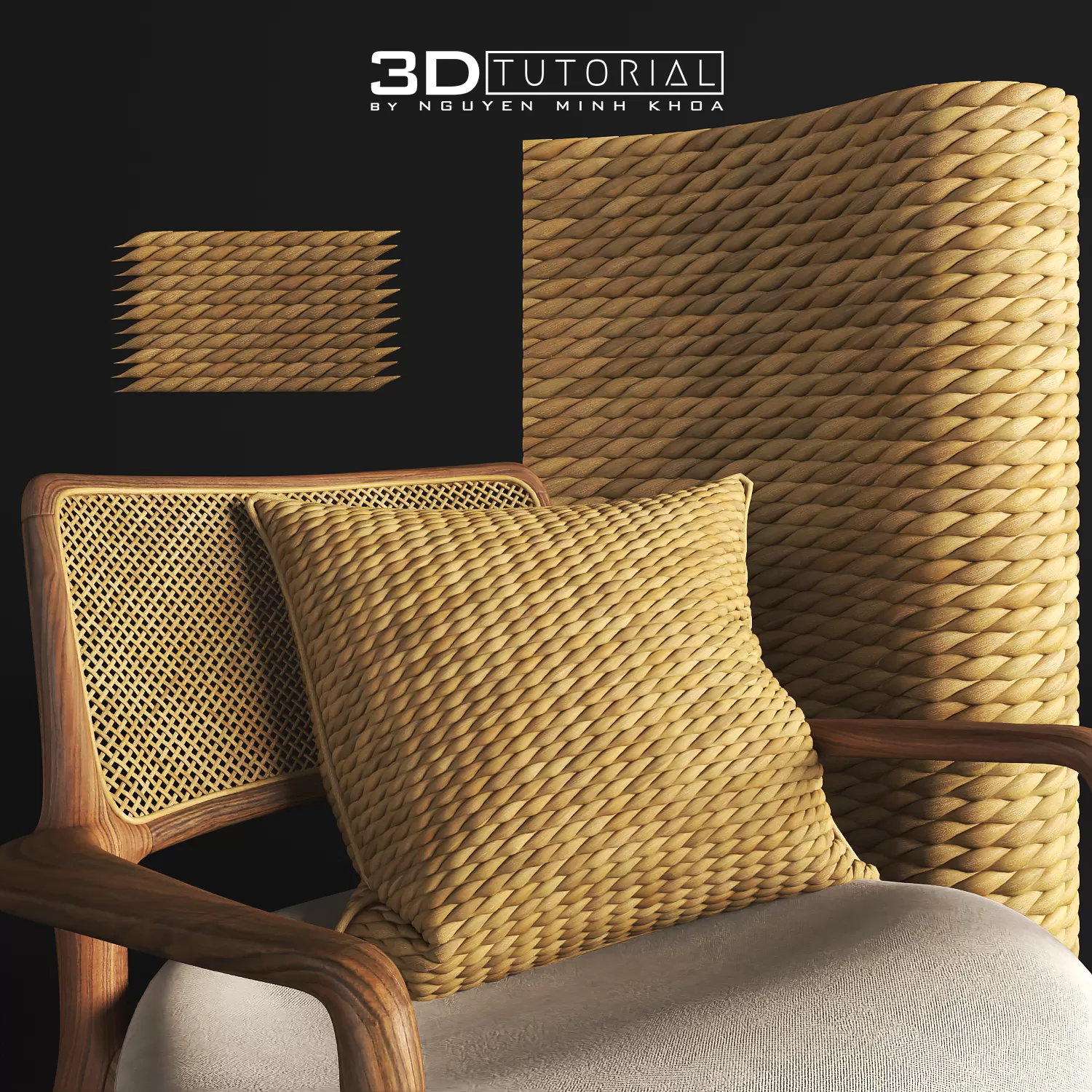 FURNITURE 3D MODELS – Mẫu 14 đan mây tre 3dtutorial byNguyenMinhKhoa