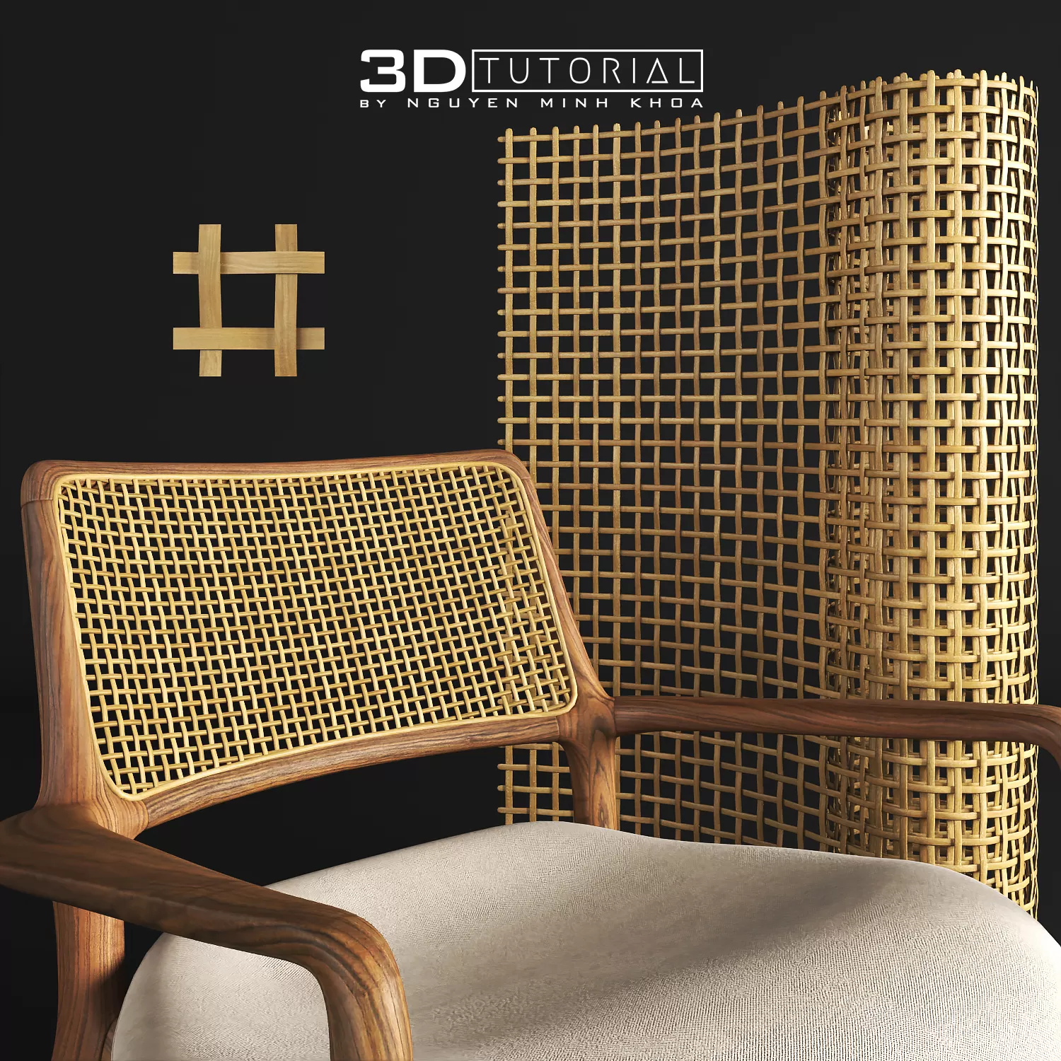 FURNITURE 3D MODELS – Mẫu 4 đan mây tre 3dtutorial byNguyenMinhKhoa
