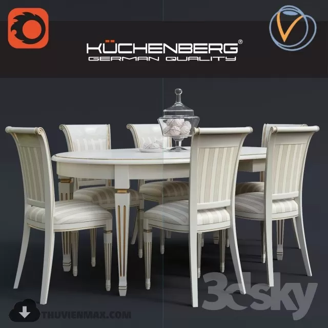 CLASSIC TABLES AND CHAIRS – 3D MODELS – 015