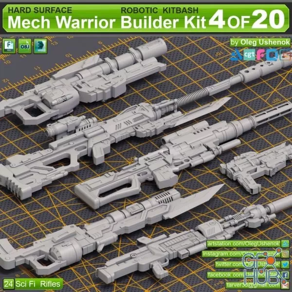 Mech Warrior Hard Surface Kitbash 4 of 20