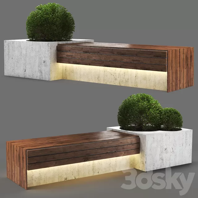 Architecture – 3D Models – Bench1150-280cm
