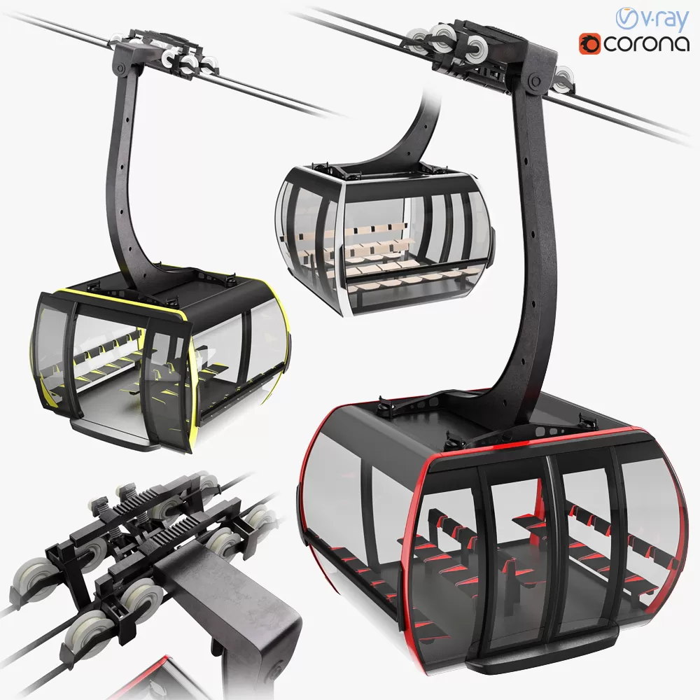 Architecture – 3D Models – Cableway 3S Cabin CWA ATRIA for cableway