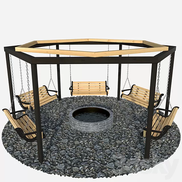 Architecture – 3D Models – Swing around the well (max; fbx; obj) 3d model